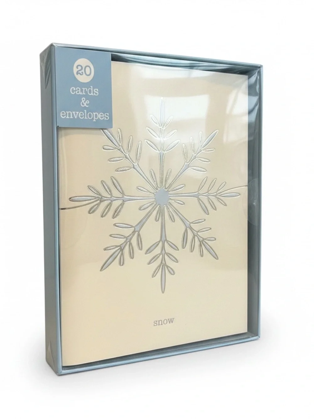 Snowflake Card Set - Silver on Cream (20 Cards)
